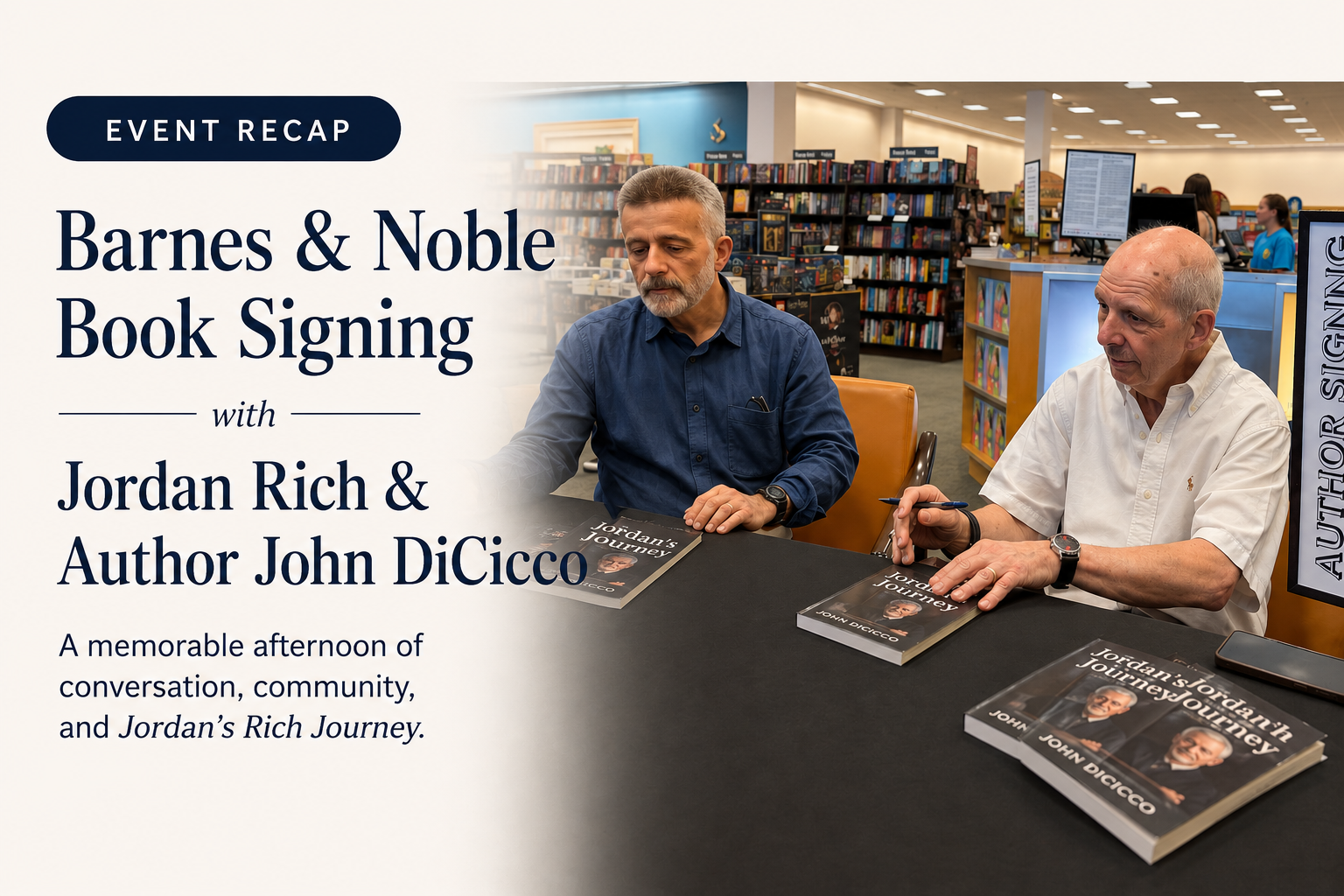 Read more about the article Barnes & Noble Book Signing with Jordan Rich & Author John DiCicco